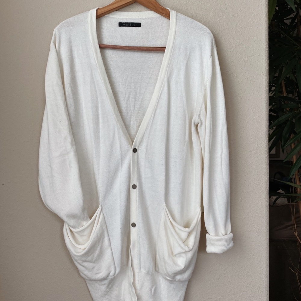 Off White Grandad Oversized Cardigan